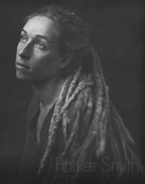 Black and white studio portrait